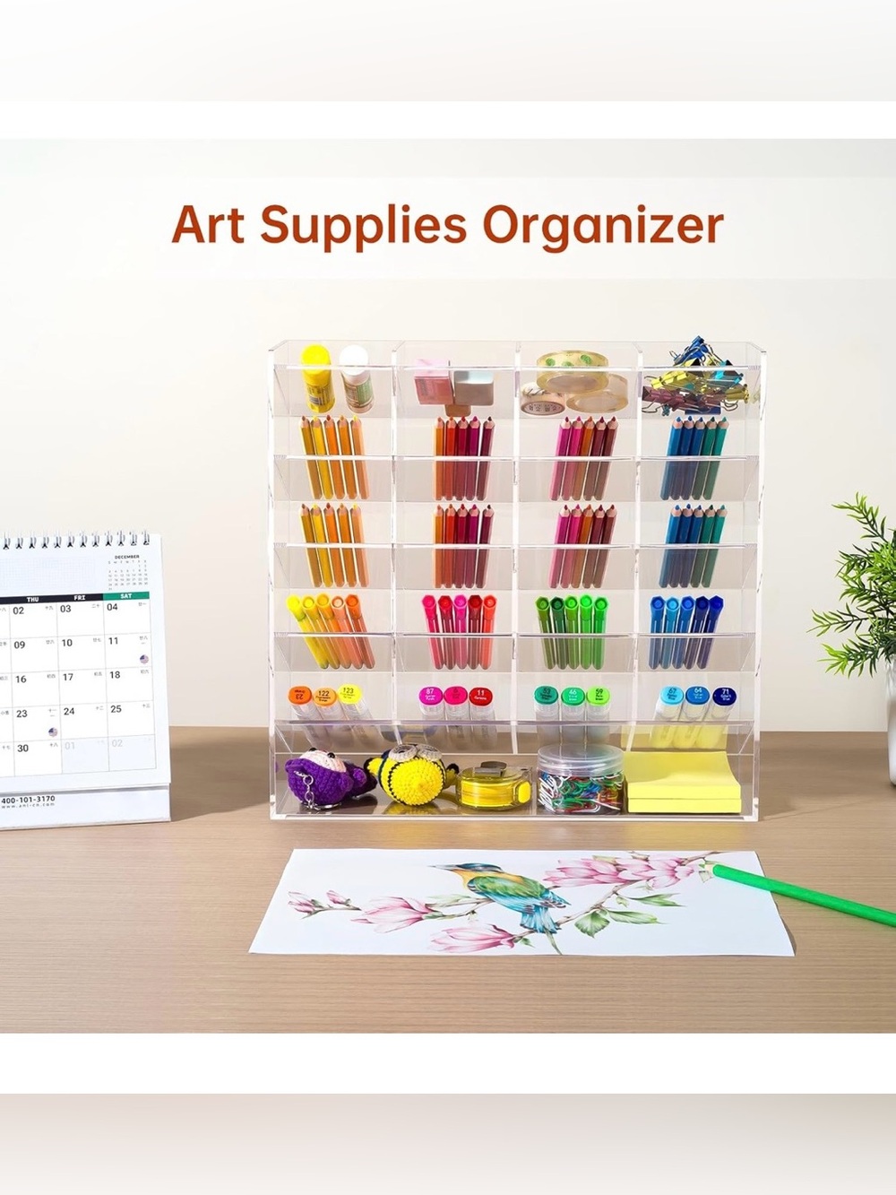 High capacity pencil, pen, marker desk organizer NIB NEW - makes